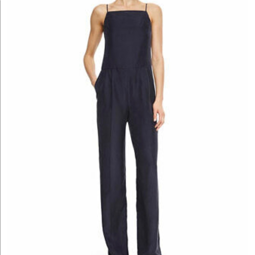 NWT! Theory Navy Blue silk Jumpsuit